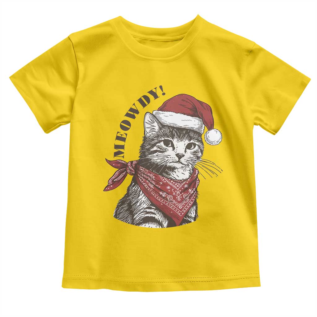 Cowboy Cat Christmas Toddler T Shirt Meowdy Western Rodeo TS14 Daisy Print Your Wear