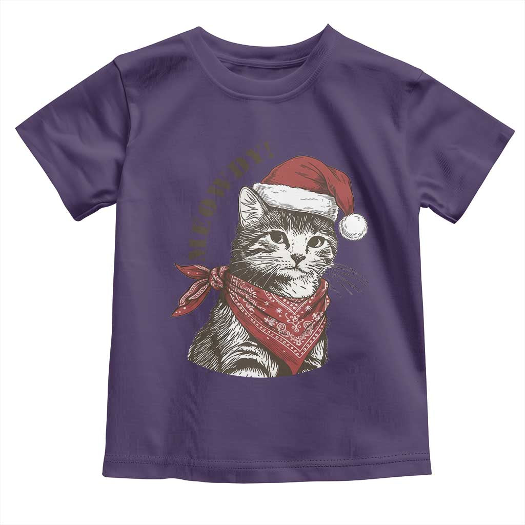 Cowboy Cat Christmas Toddler T Shirt Meowdy Western Rodeo TS14 Purple Print Your Wear