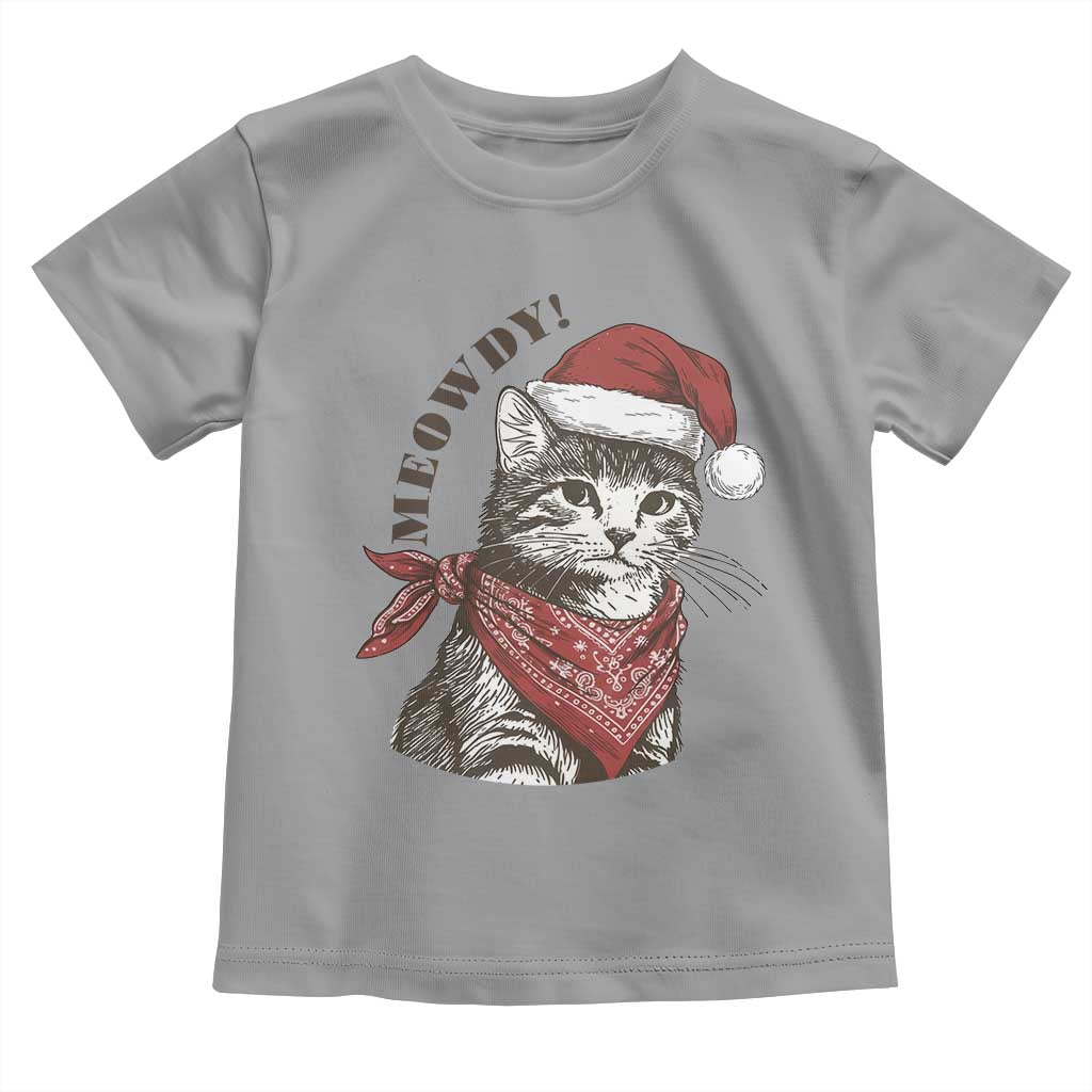 Cowboy Cat Christmas Toddler T Shirt Meowdy Western Rodeo TS14 Sport Gray Print Your Wear