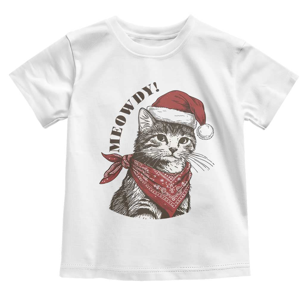 Cowboy Cat Christmas Toddler T Shirt Meowdy Western Rodeo TS14 White Print Your Wear