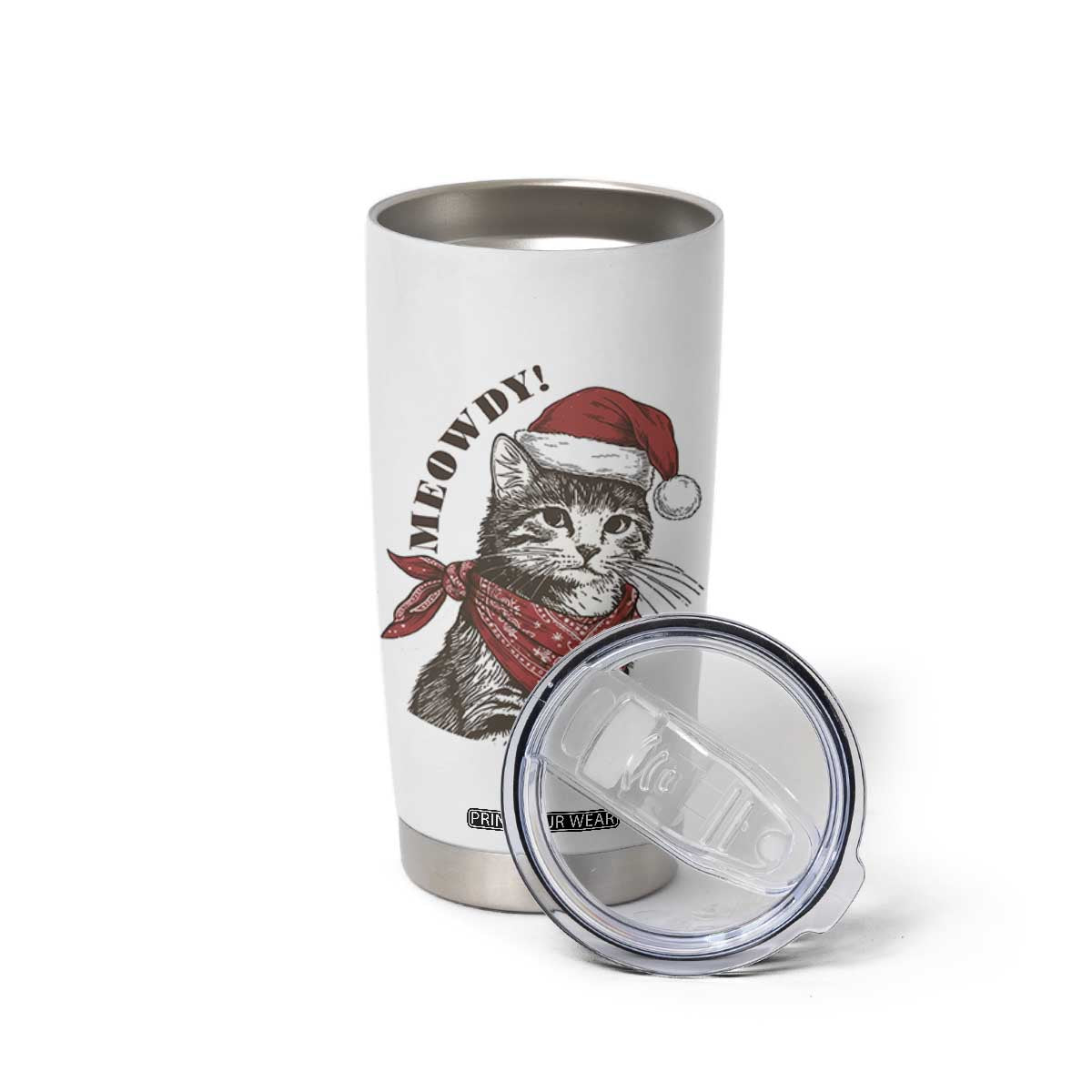 Cowboy Cat Christmas Tumbler Cup Meowdy Western Rodeo TS14 Print Your Wear