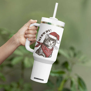Cowboy Cat Christmas Tumbler With Handle Meowdy Western Rodeo TS14 Print Your Wear