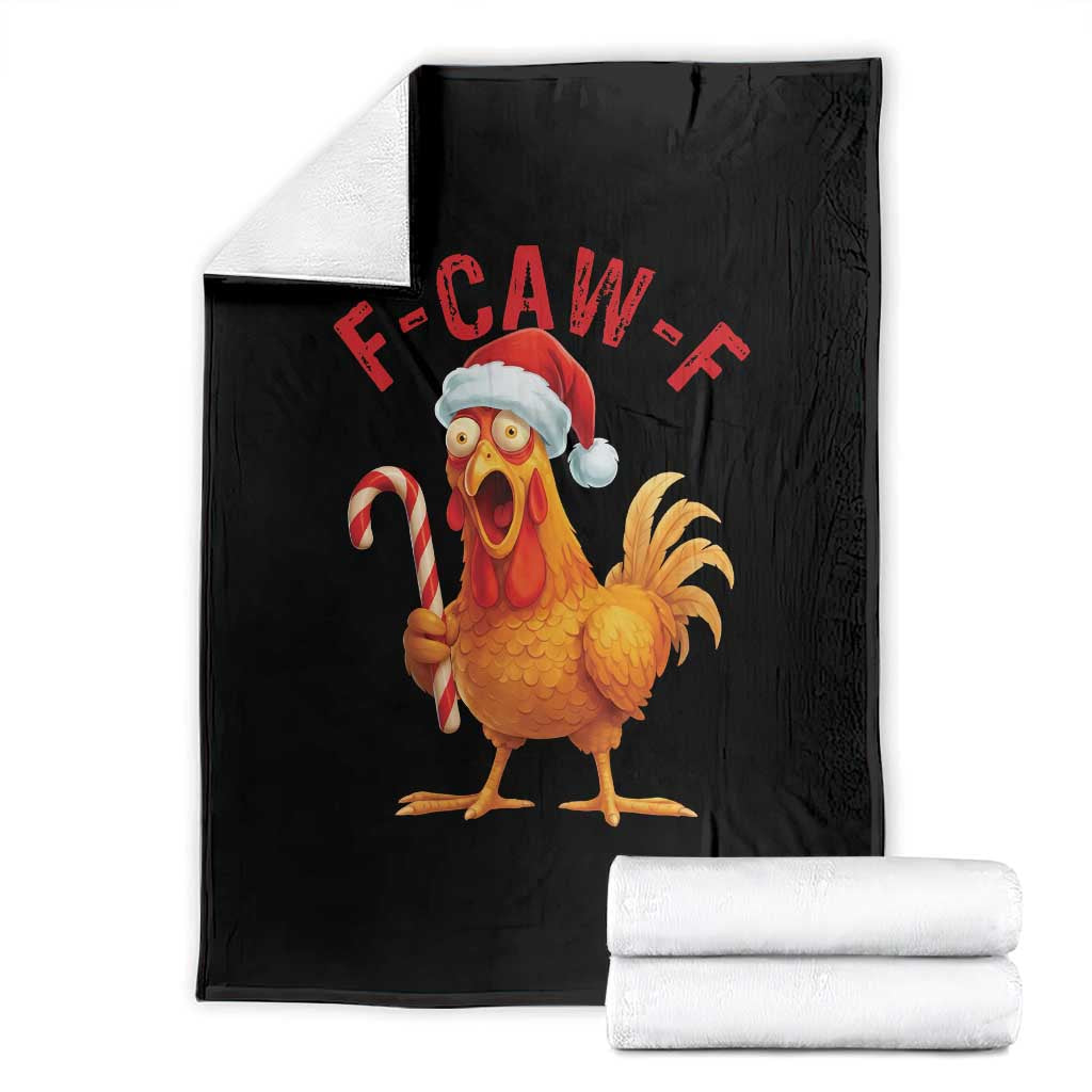 Christmas F Caw F Throw Blanket Funny Chicken Meme TS14 Black Print Your Wear