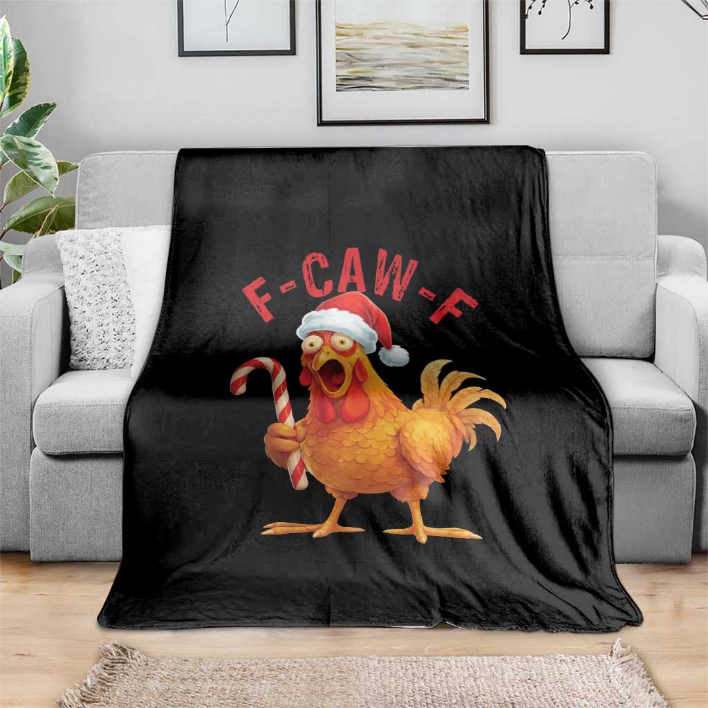 Christmas F Caw F Throw Blanket Funny Chicken Meme TS14 Print Your Wear