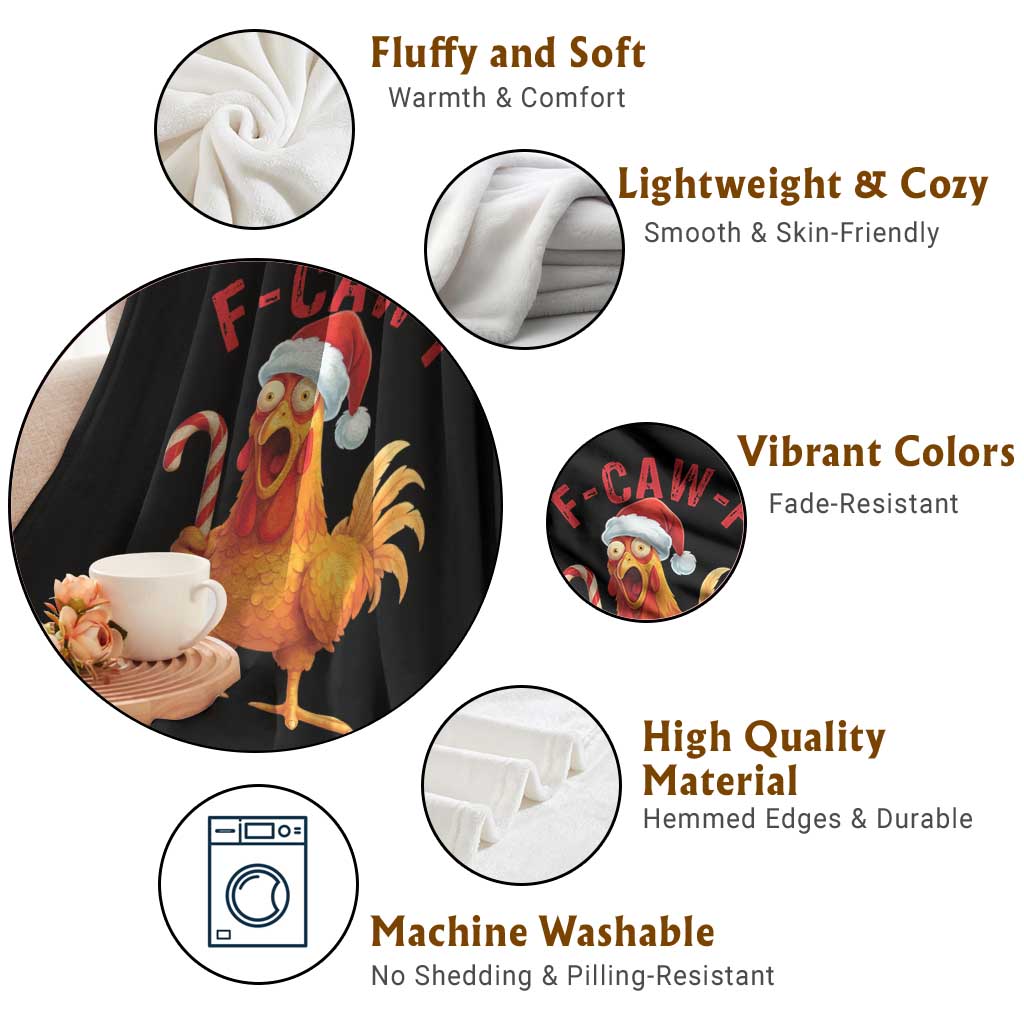 Christmas F Caw F Throw Blanket Funny Chicken Meme TS14 Print Your Wear