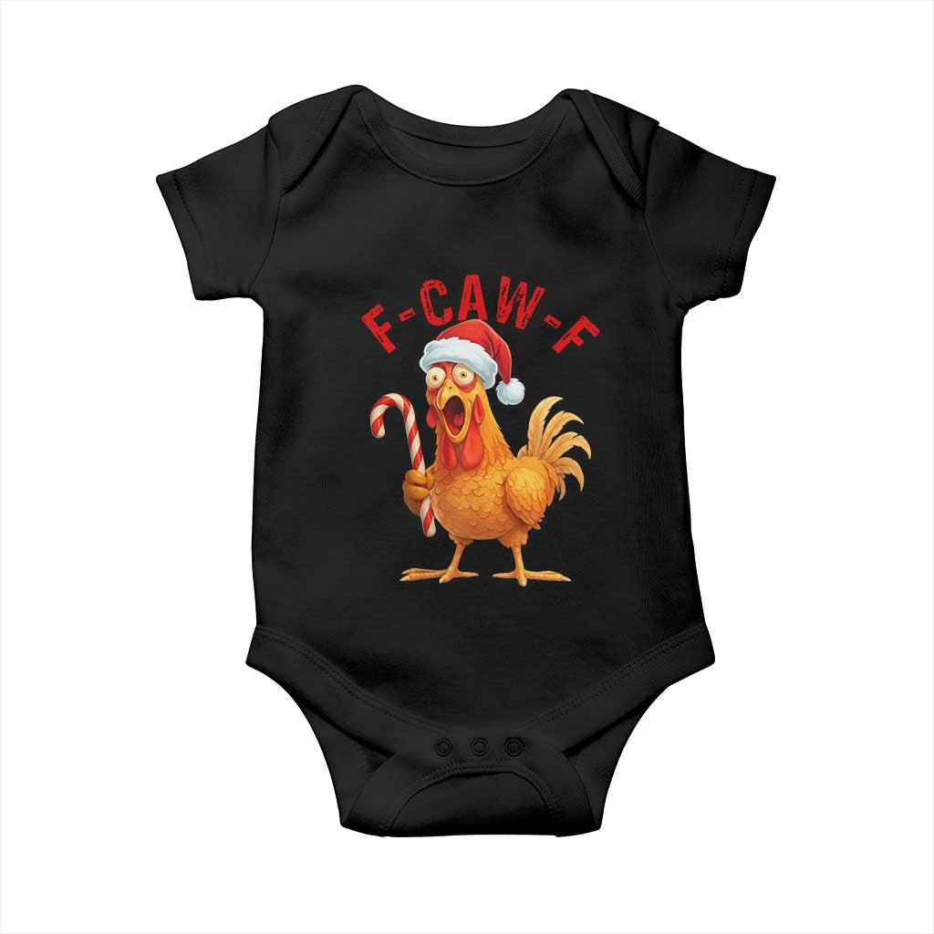 Christmas F Caw F Baby Onesie Funny Chicken Meme TS14 Black Print Your Wear