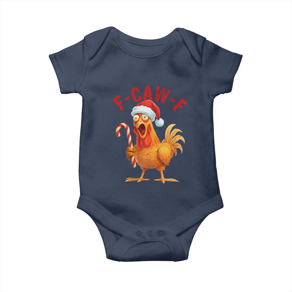 Christmas F Caw F Baby Onesie Funny Chicken Meme TS14 Navy Print Your Wear