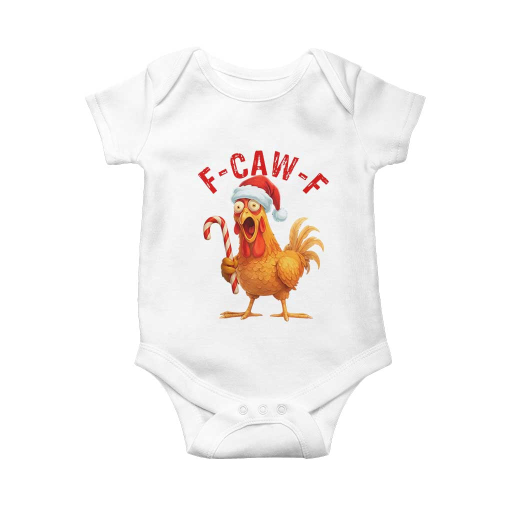 Christmas F Caw F Baby Onesie Funny Chicken Meme TS14 White Print Your Wear