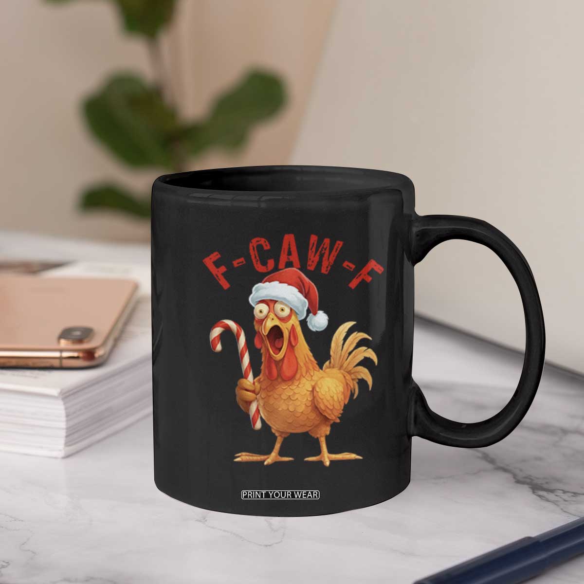 Christmas F Caw F Coffee Mug Funny Chicken Meme TS14 Print Your Wear