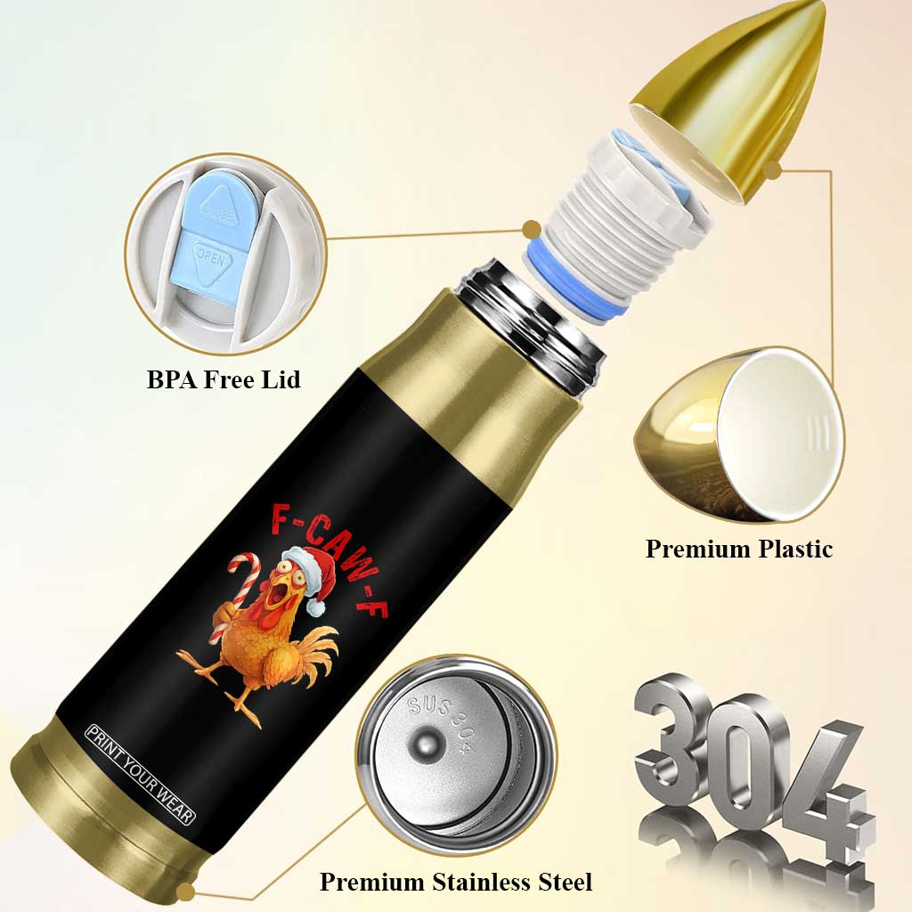 Christmas F Caw F Bullet Tumbler Funny Chicken Meme TS14 Print Your Wear