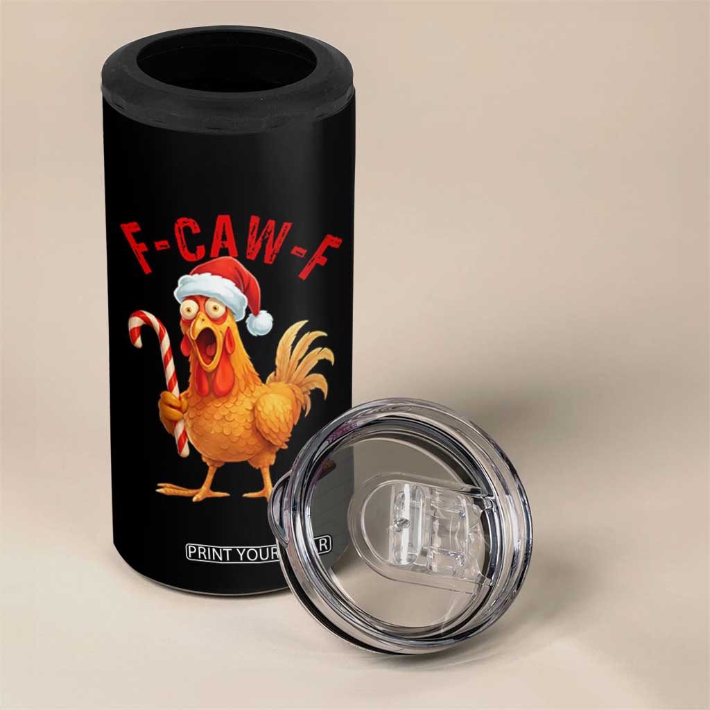 Christmas F Caw F 4 in 1 Can Cooler Tumbler Funny Chicken Meme TS14 Print Your Wear