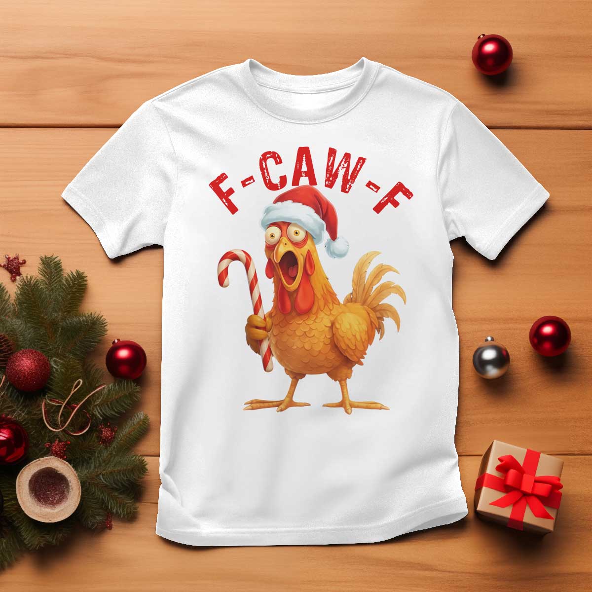 Christmas F Caw F T Shirt Funny Chicken Meme TS14 White Print Your Wear