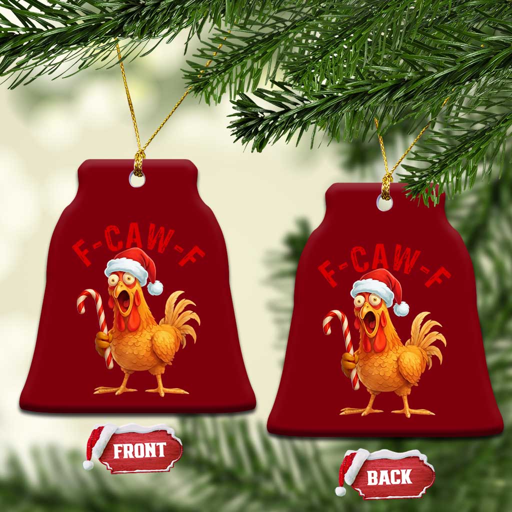 Christmas F Caw F Ceramic Ornament Funny Chicken Meme TS14 Print Your Wear