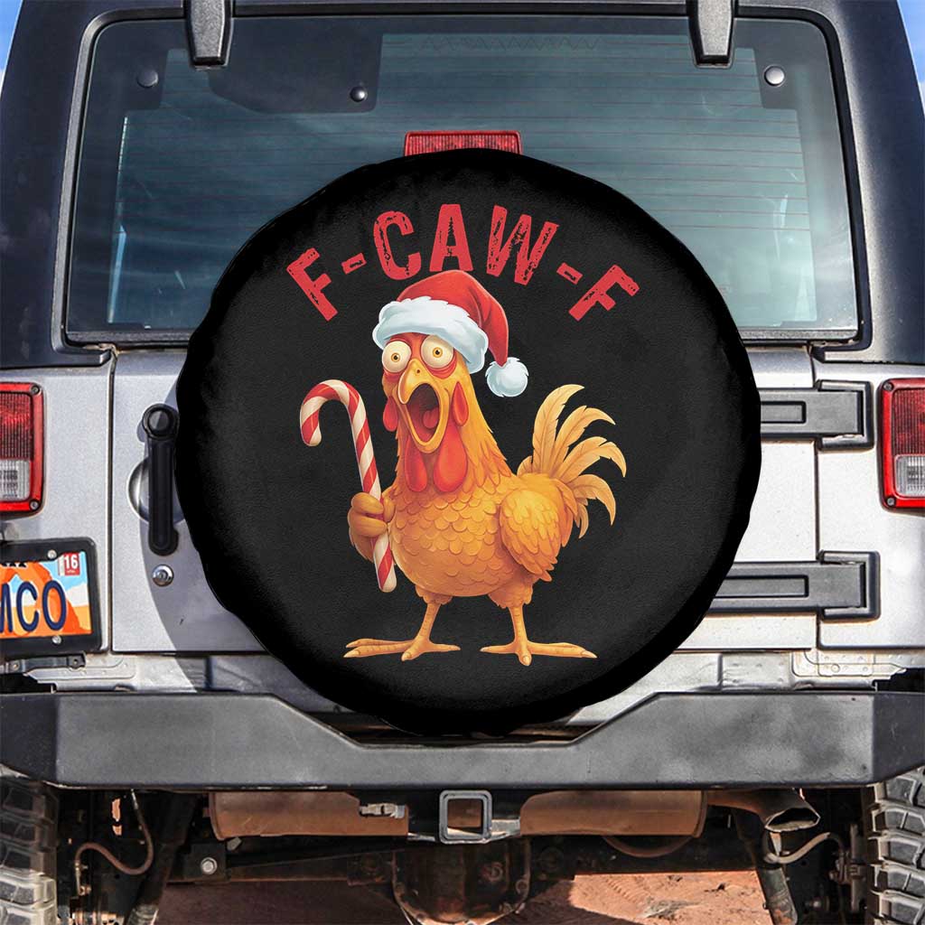 Christmas F Caw F Spare Tire Cover Funny Chicken Meme TS14 No hole Black Print Your Wear