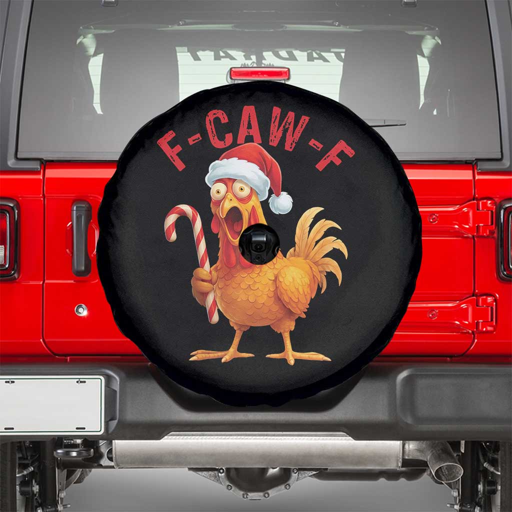 Christmas F Caw F Spare Tire Cover Funny Chicken Meme TS14 Black Print Your Wear
