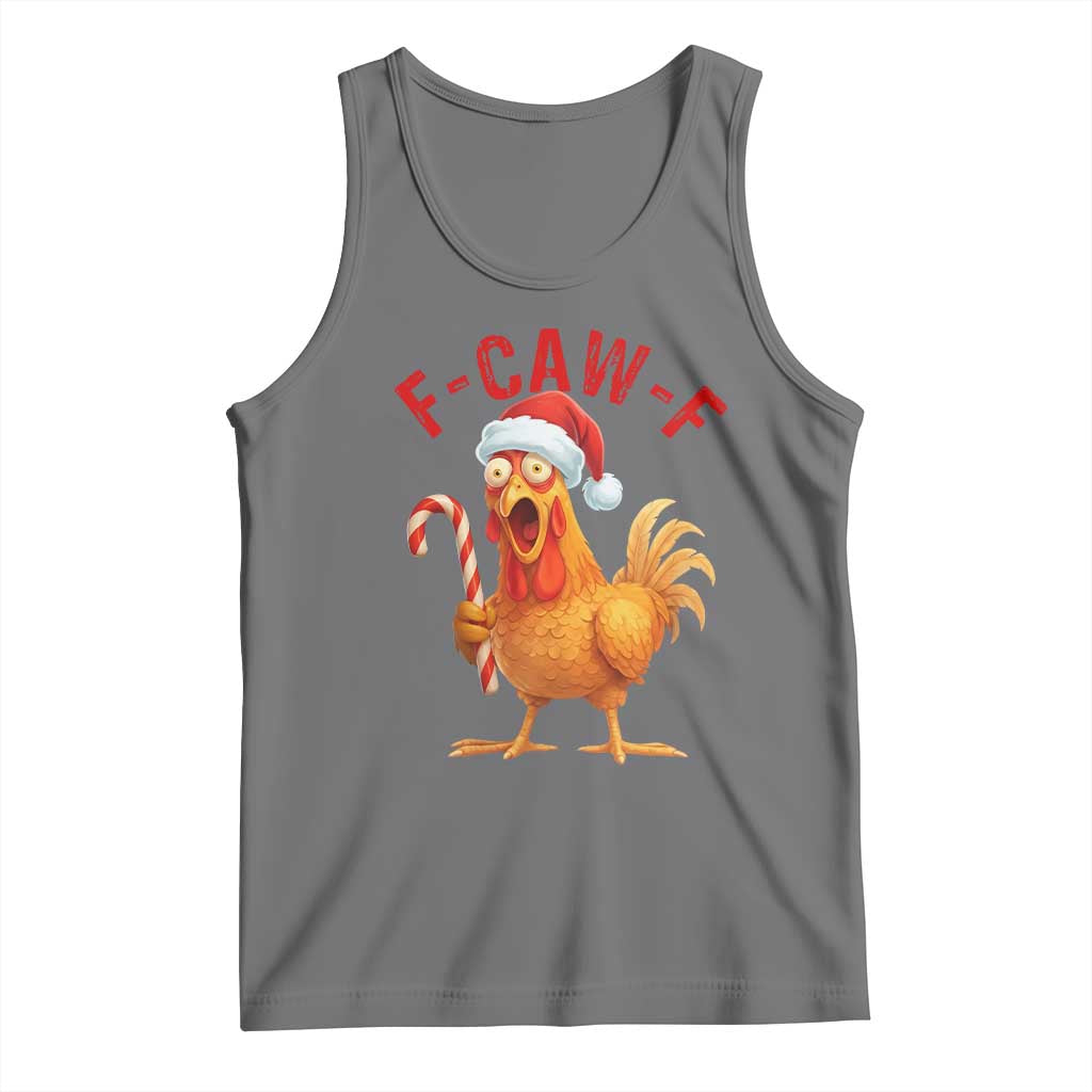 Christmas F Caw F Tank Top Funny Chicken Meme TS14 Black Heather Print Your Wear