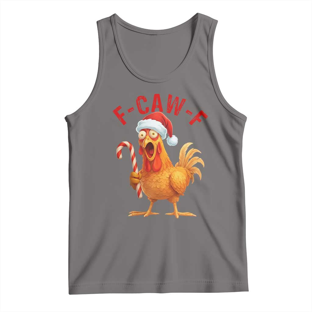 Christmas F Caw F Tank Top Funny Chicken Meme TS14 Deep Heather Print Your Wear