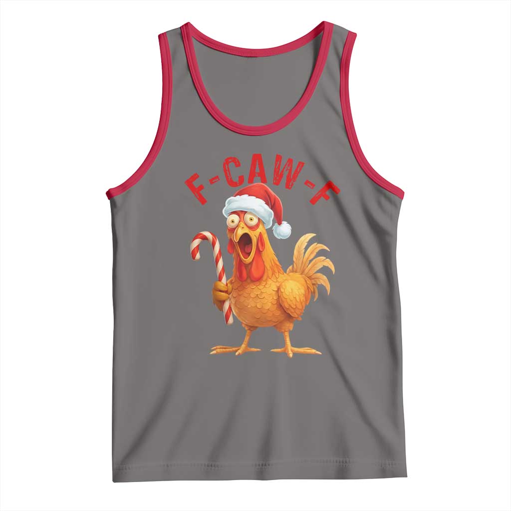 Christmas F Caw F Tank Top Funny Chicken Meme TS14 Deep Heather Red Print Your Wear