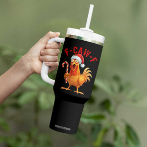 Christmas F Caw F Tumbler With Handle Funny Chicken Meme TS14 Print Your Wear