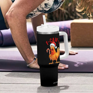 Christmas F Caw F Tumbler With Handle Funny Chicken Meme TS14 Print Your Wear