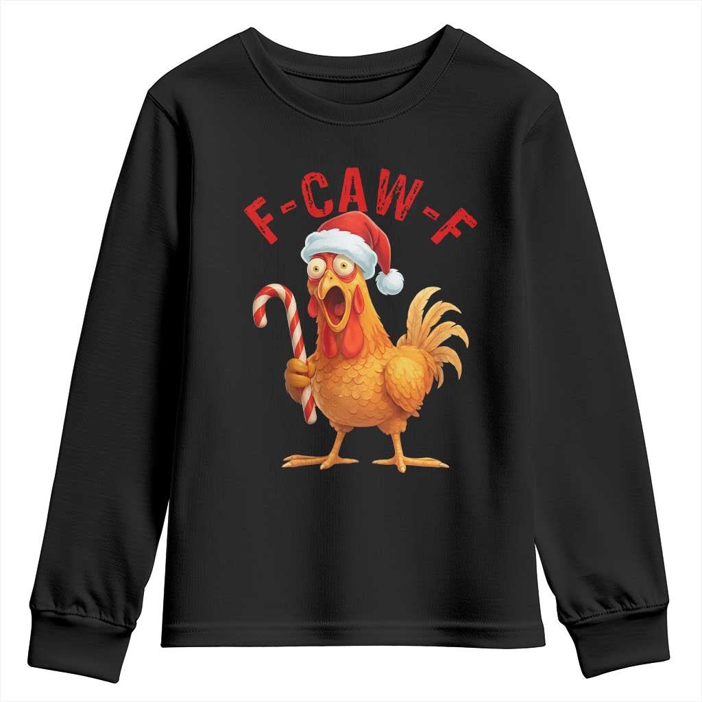 Christmas F Caw F Youth Sweatshirt Funny Chicken Meme TS14 Black Print Your Wear