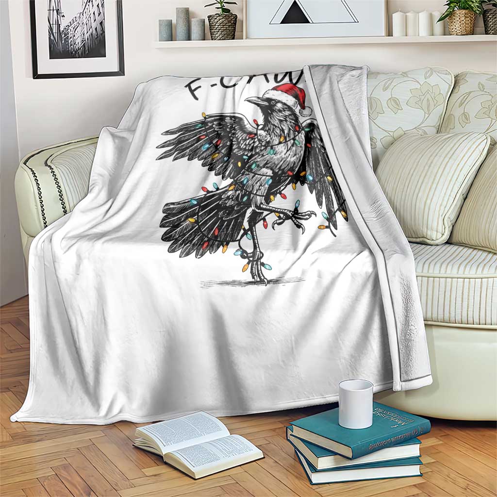 Christmas F Caw F Throw Blanket Funny Black Crow Meme TS14 Print Your Wear
