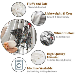 Christmas F Caw F Throw Blanket Funny Black Crow Meme TS14 Print Your Wear