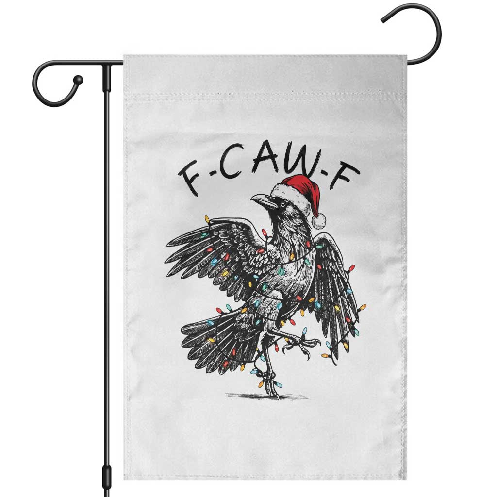 Christmas F Caw F Garden Flag Funny Black Crow Meme TS14 White Print Your Wear
