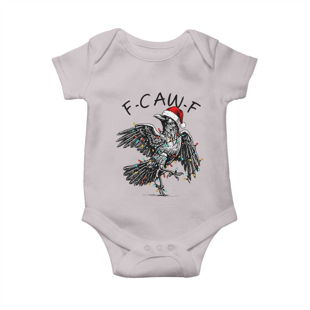 Christmas F Caw F Baby Onesie Funny Black Crow Meme TS14 Ice Gray Print Your Wear
