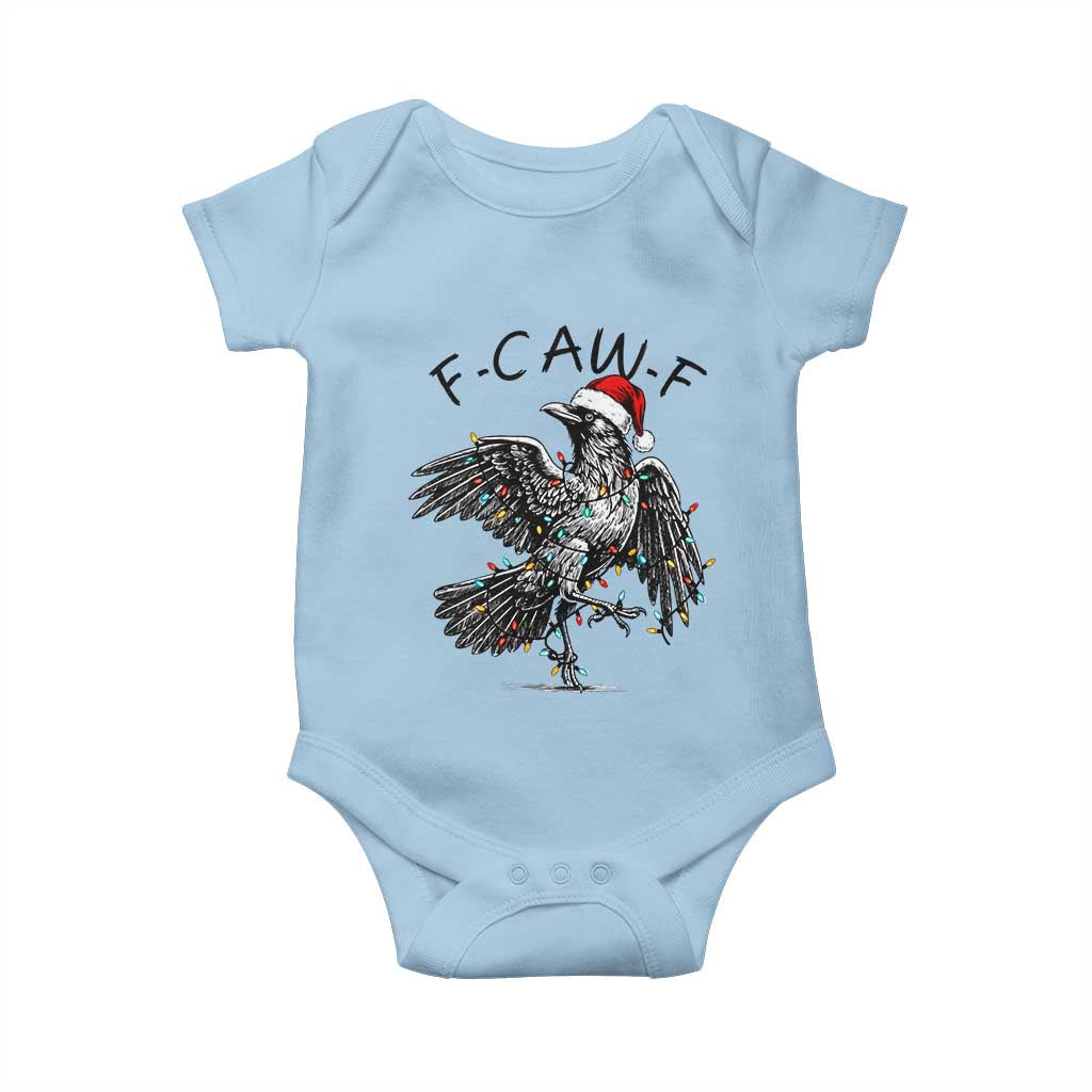 Christmas F Caw F Baby Onesie Funny Black Crow Meme TS14 Light Blue Print Your Wear