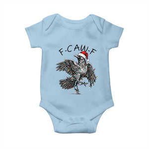 Christmas F Caw F Baby Onesie Funny Black Crow Meme TS14 Light Blue Print Your Wear