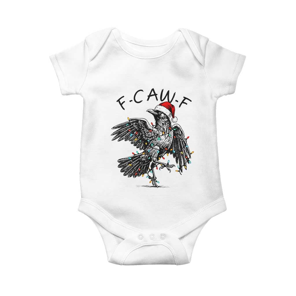 Christmas F Caw F Baby Onesie Funny Black Crow Meme TS14 White Print Your Wear