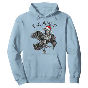 Christmas F Caw F Hoodie Funny Black Crow Meme TS14 Light Blue Print Your Wear