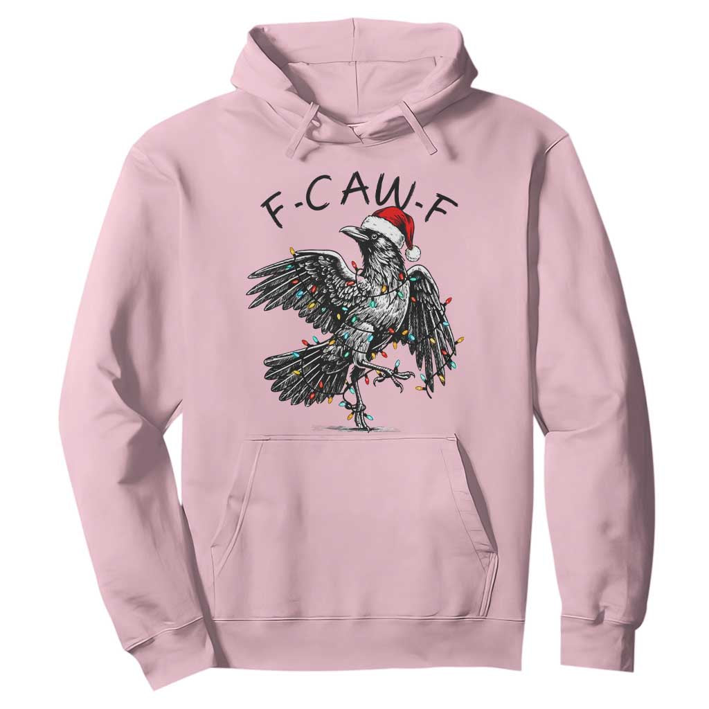 Christmas F Caw F Hoodie Funny Black Crow Meme TS14 Light Pink Print Your Wear