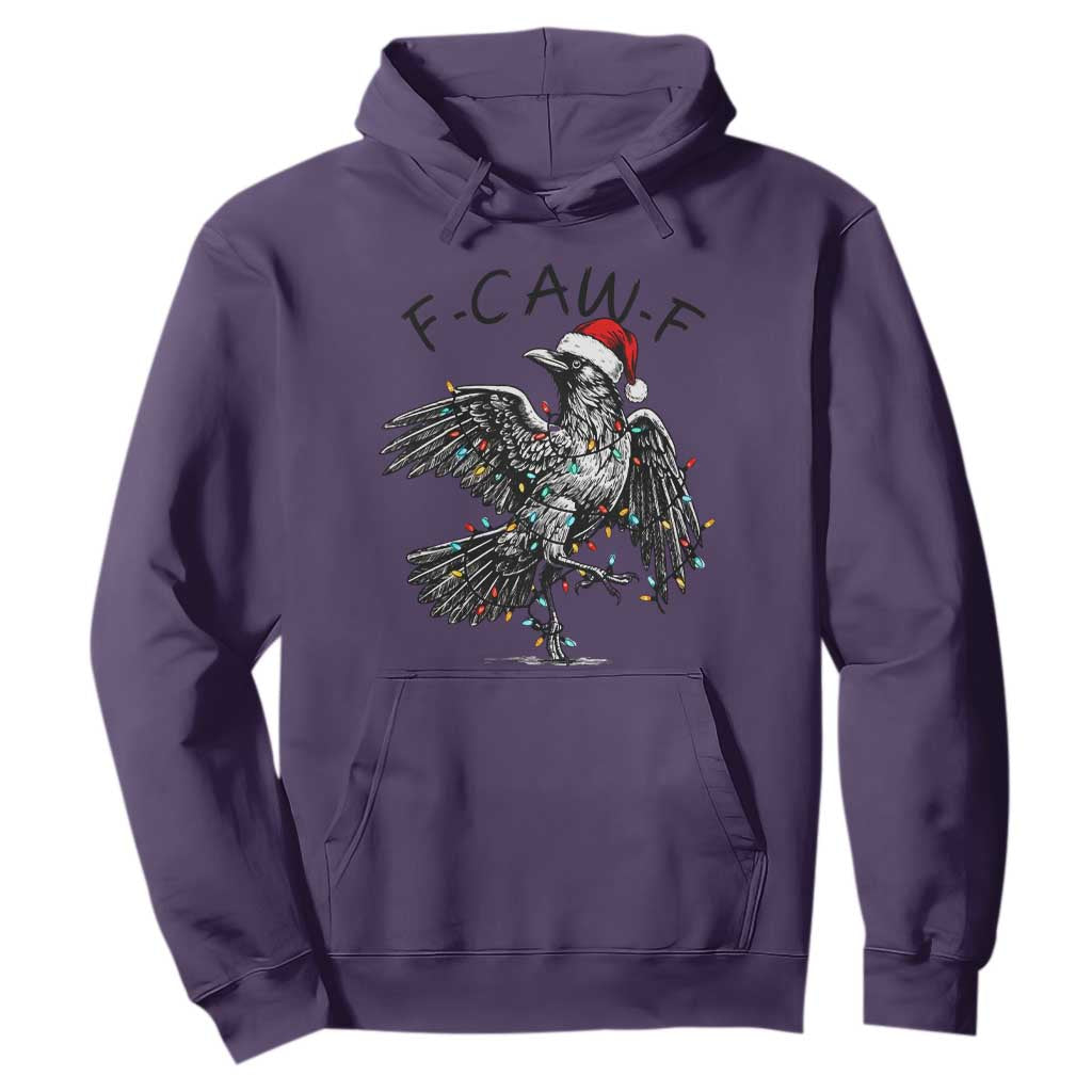 Christmas F Caw F Hoodie Funny Black Crow Meme TS14 Purple Print Your Wear