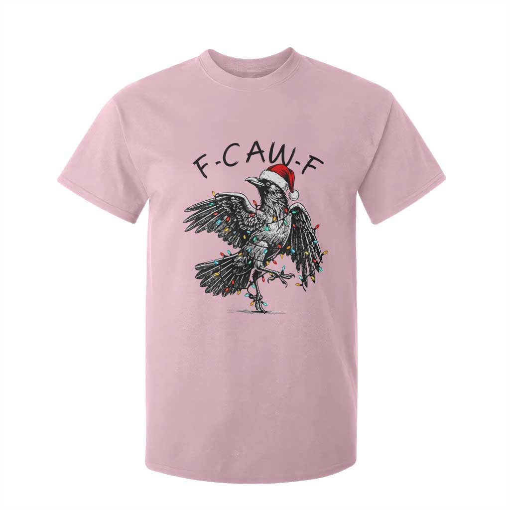 Christmas F Caw F T Shirt For Kid Funny Black Crow Meme TS14 Light Pink Print Your Wear