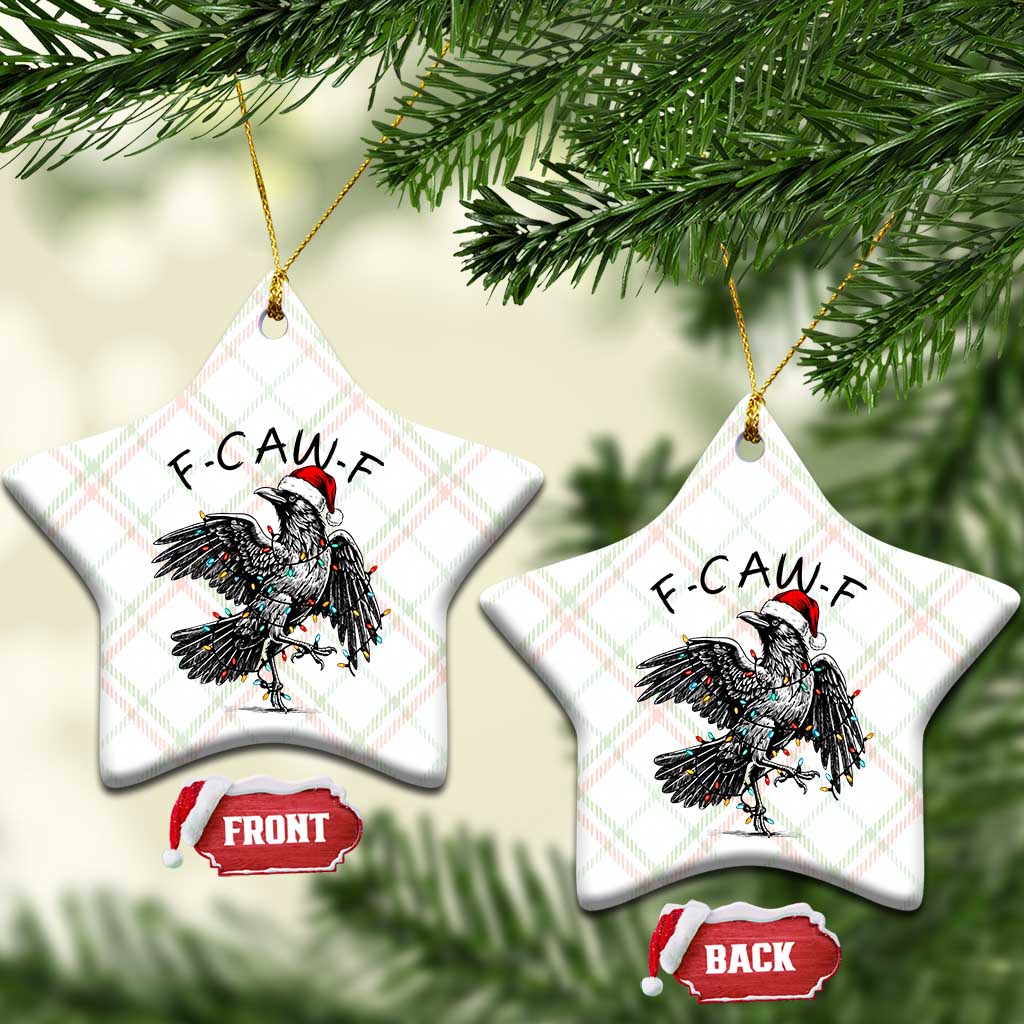 Christmas F Caw F Ceramic Ornament Funny Black Crow Meme TS14 Print Your Wear