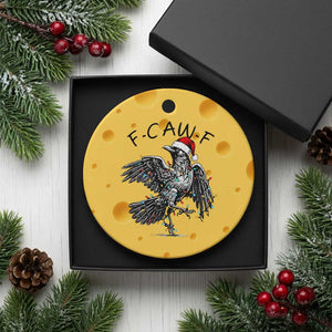 Christmas F Caw F Ceramic Ornament Funny Black Crow Meme TS14 1pc Yellow Cheese Print Your Wear
