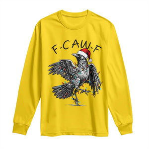 Christmas F Caw F Long Sleeve Shirt Funny Black Crow Meme TS14 Daisy Print Your Wear