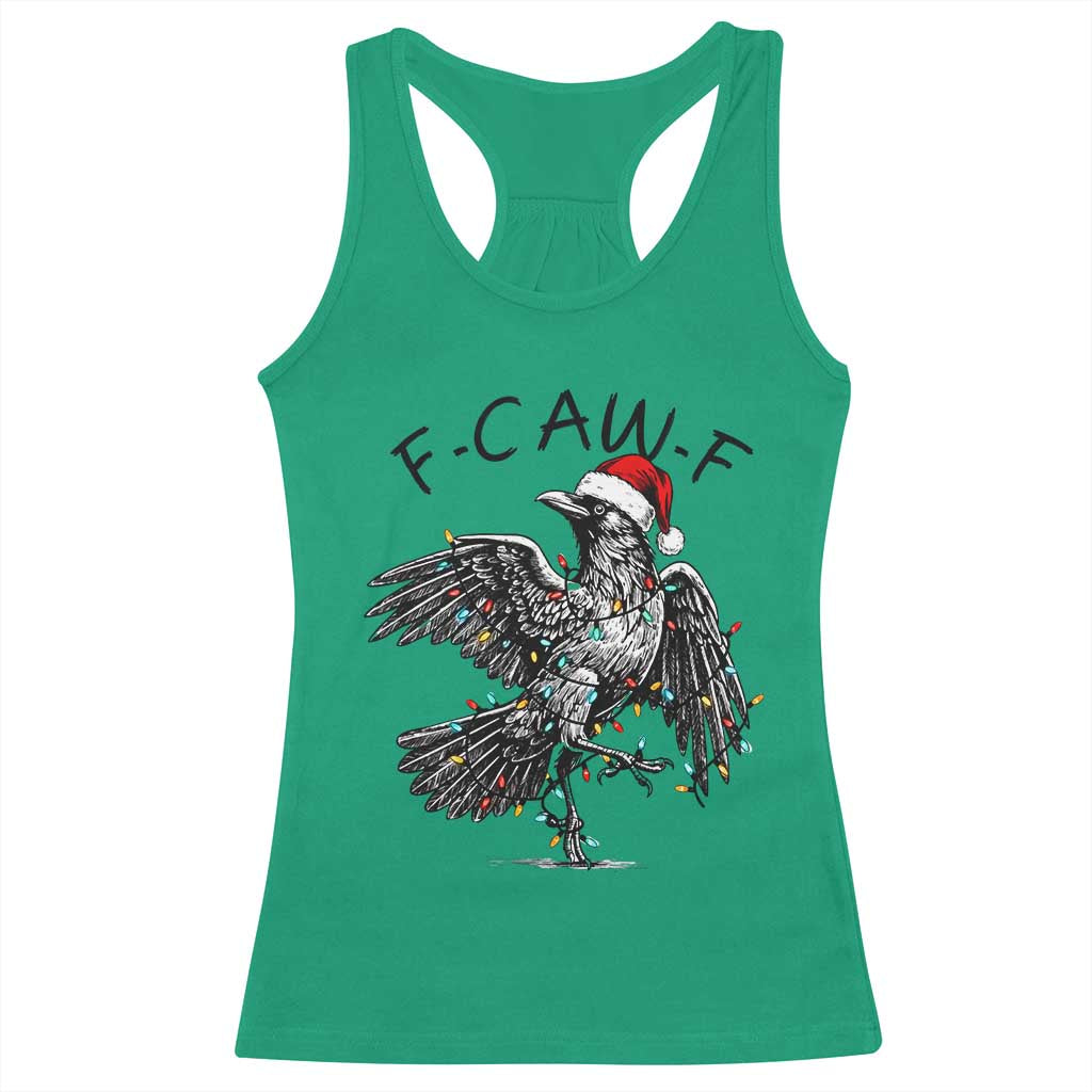 Christmas F Caw F Racerback Tank Top Funny Black Crow Meme TS14 Irish Green Print Your Wear