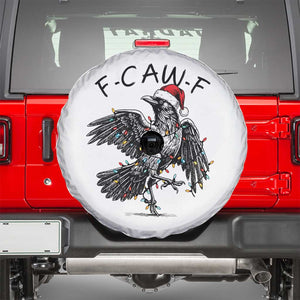 Christmas F Caw F Spare Tire Cover Funny Black Crow Meme TS14 White Print Your Wear