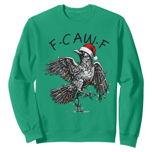 Christmas F Caw F Sweatshirt Funny Black Crow Meme TS14 Irish Green Print Your Wear