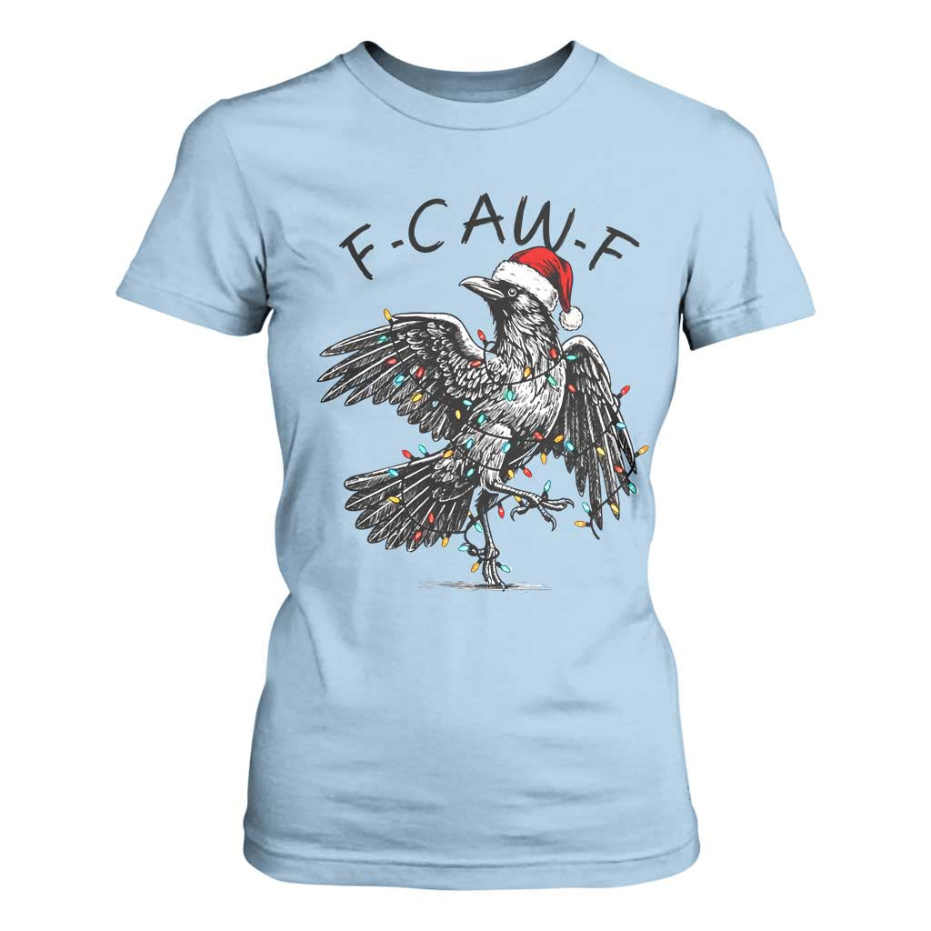 Christmas F Caw F T Shirt For Women Funny Black Crow Meme TS14 Light Blue Print Your Wear