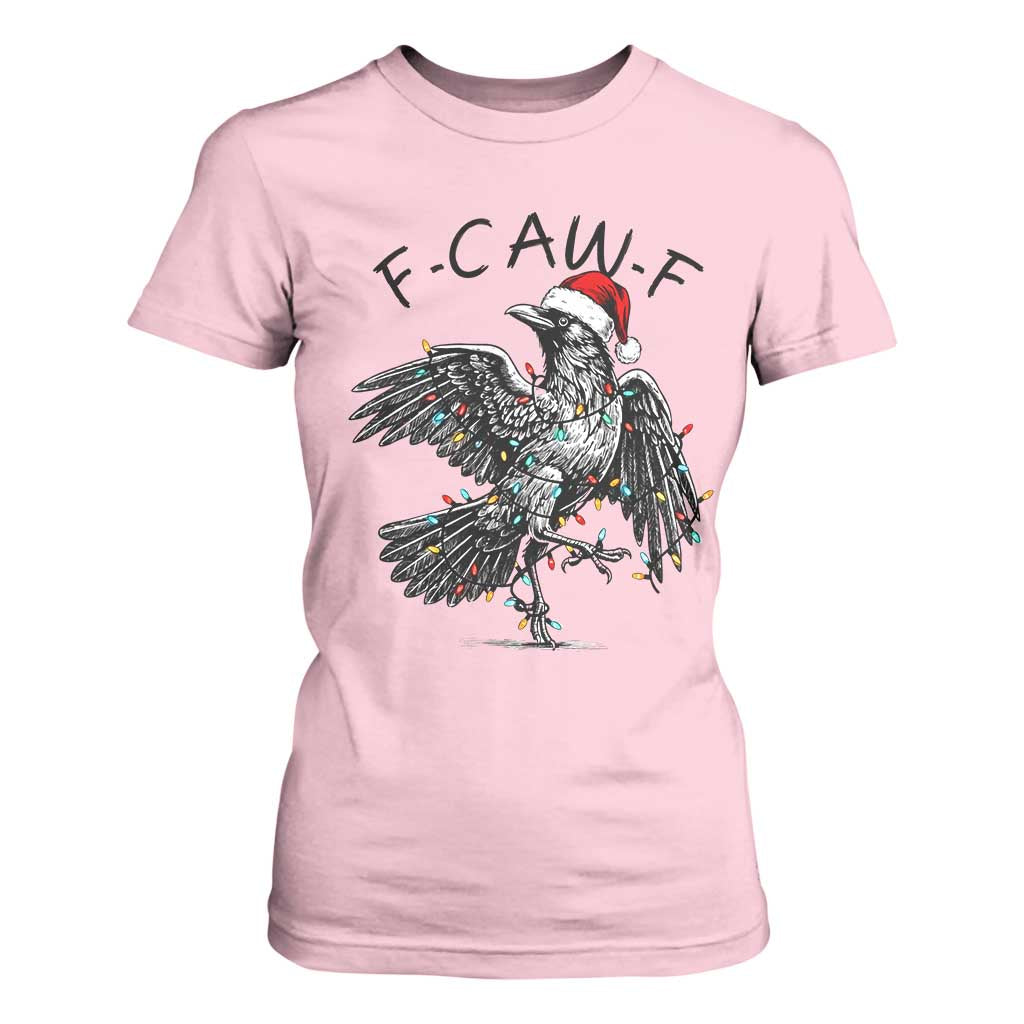 Christmas F Caw F T Shirt For Women Funny Black Crow Meme TS14 Light Pink Print Your Wear
