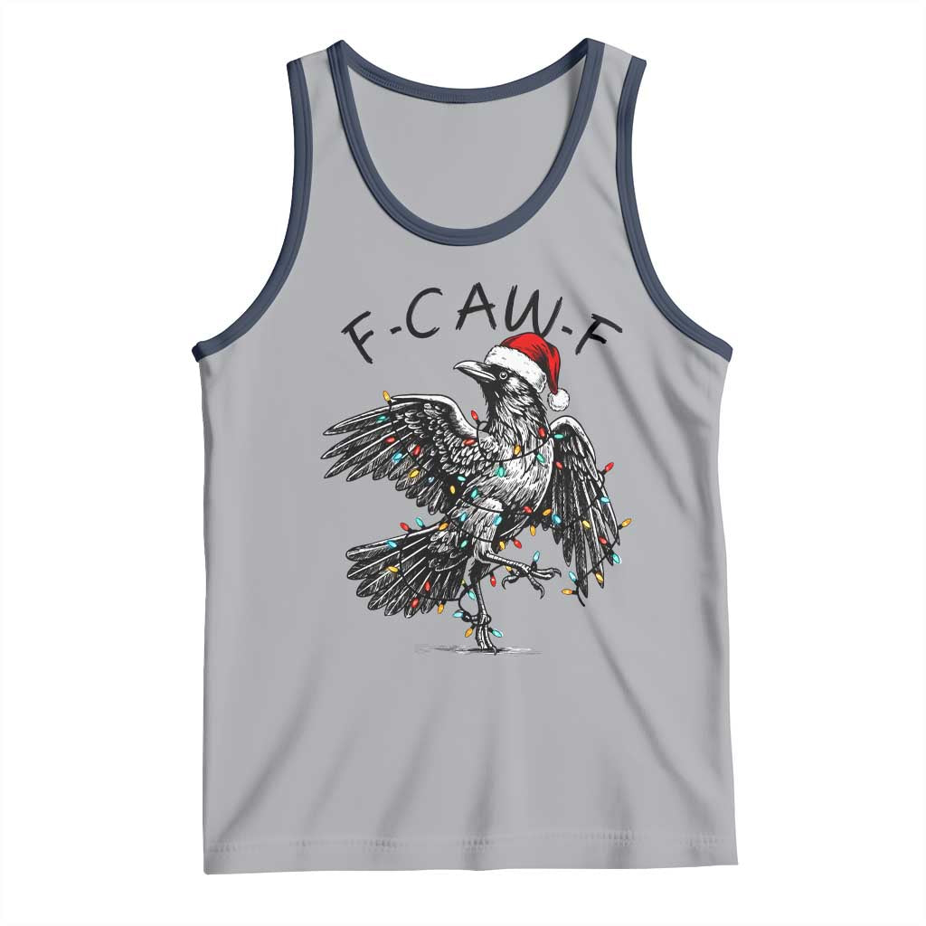 Christmas F Caw F Tank Top Funny Black Crow Meme TS14 Athletic Heather Navy Print Your Wear