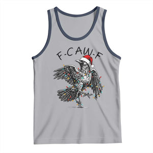 Christmas F Caw F Tank Top Funny Black Crow Meme TS14 Athletic Heather Navy Print Your Wear