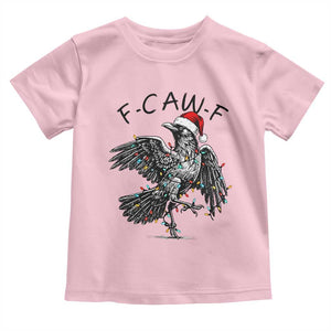 Christmas F Caw F Toddler T Shirt Funny Black Crow Meme TS14 Light Pink Print Your Wear