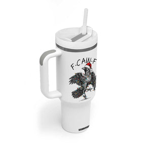 Christmas F Caw F Tumbler With Handle Funny Black Crow Meme TS14 Print Your Wear