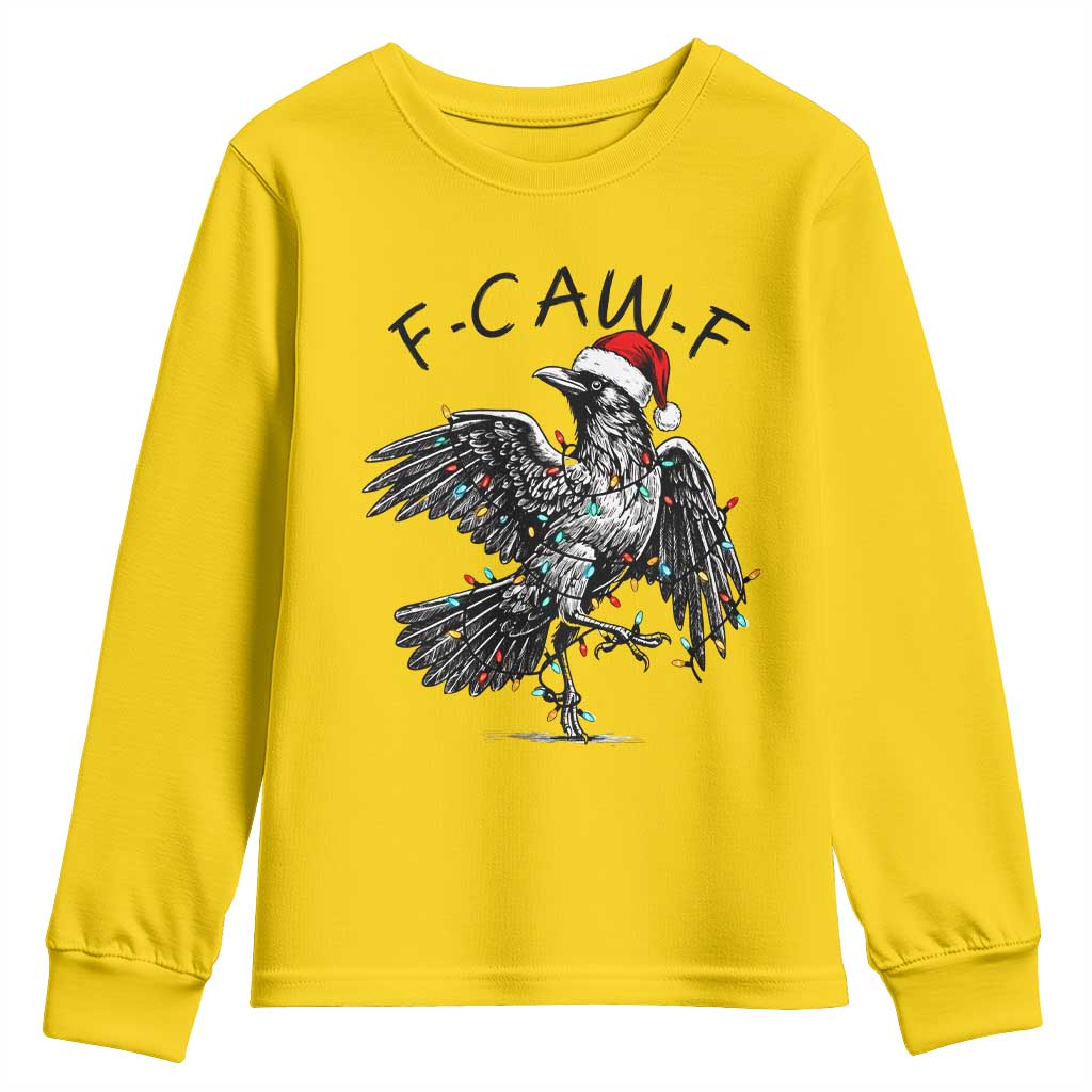 Christmas F Caw F Youth Sweatshirt Funny Black Crow Meme TS14 Daisy Print Your Wear
