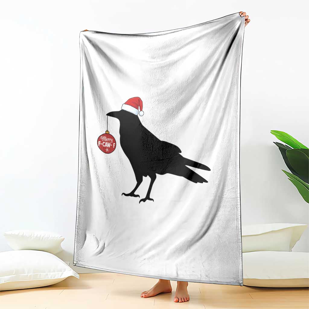 Christmas F Caw F Throw Blanket Funny Black Crow Merry Xmas TS14 Print Your Wear